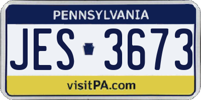 PA license plate JES3673