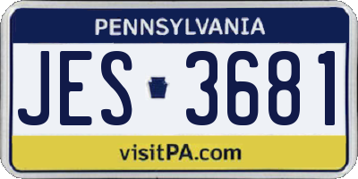 PA license plate JES3681