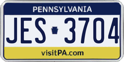 PA license plate JES3704