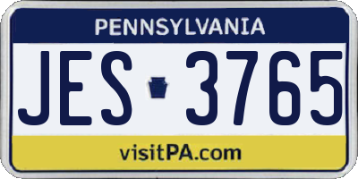 PA license plate JES3765