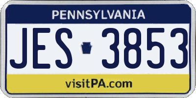 PA license plate JES3853