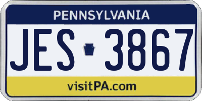 PA license plate JES3867