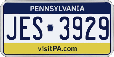 PA license plate JES3929
