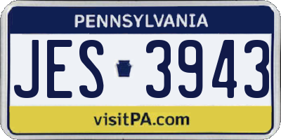 PA license plate JES3943