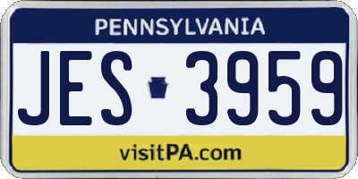PA license plate JES3959