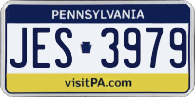 PA license plate JES3979