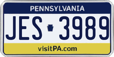 PA license plate JES3989