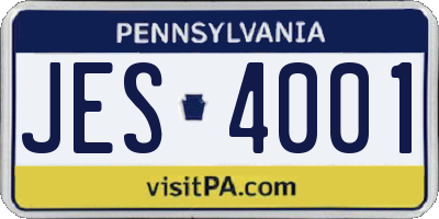 PA license plate JES4001