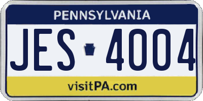 PA license plate JES4004