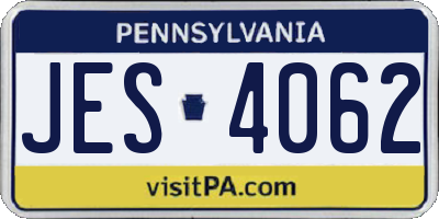 PA license plate JES4062
