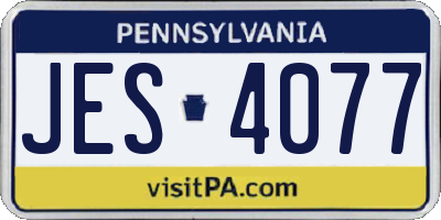 PA license plate JES4077