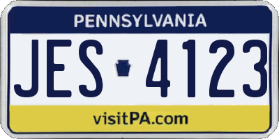 PA license plate JES4123