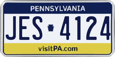 PA license plate JES4124