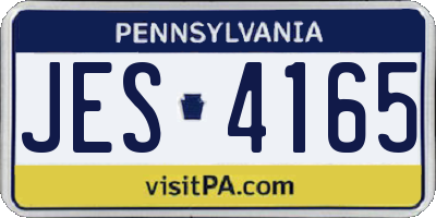 PA license plate JES4165