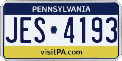 PA license plate JES4193