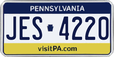 PA license plate JES4220