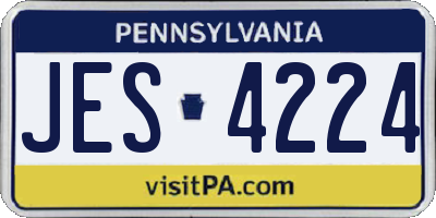 PA license plate JES4224