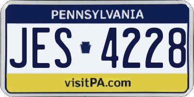 PA license plate JES4228