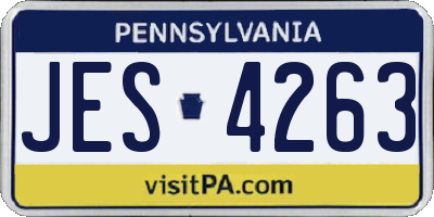 PA license plate JES4263