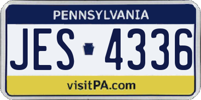 PA license plate JES4336