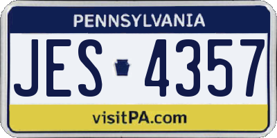 PA license plate JES4357