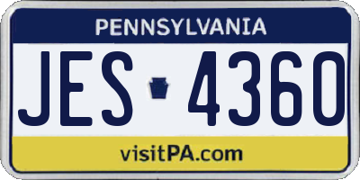 PA license plate JES4360
