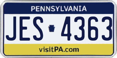 PA license plate JES4363