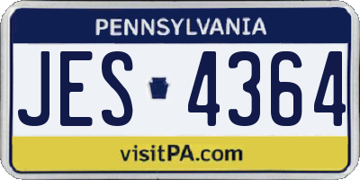 PA license plate JES4364