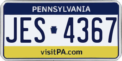 PA license plate JES4367