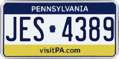 PA license plate JES4389