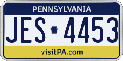 PA license plate JES4453