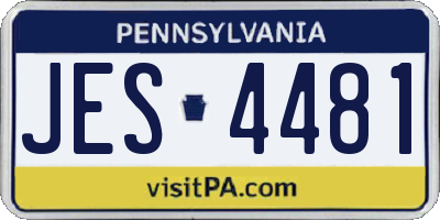 PA license plate JES4481
