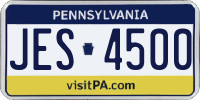 PA license plate JES4500
