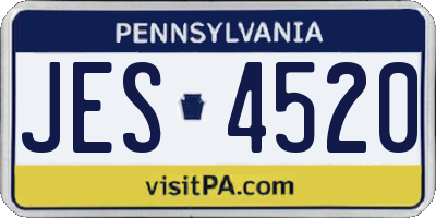PA license plate JES4520