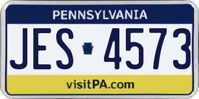 PA license plate JES4573