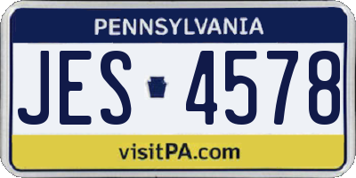 PA license plate JES4578