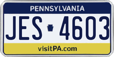 PA license plate JES4603