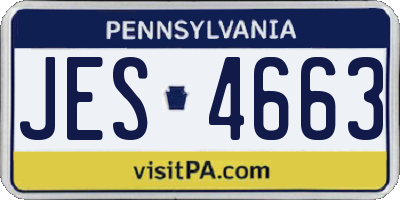 PA license plate JES4663