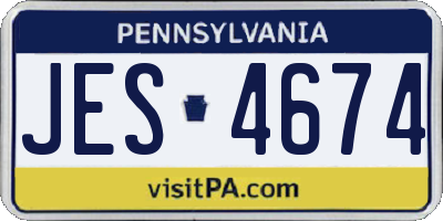 PA license plate JES4674