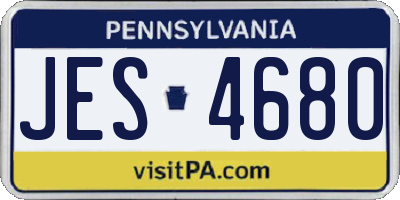 PA license plate JES4680