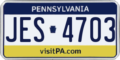 PA license plate JES4703