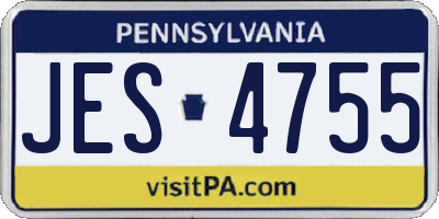 PA license plate JES4755
