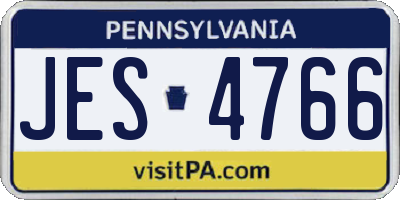 PA license plate JES4766