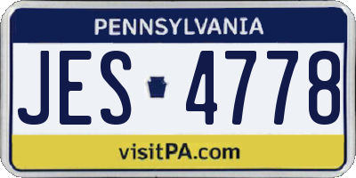 PA license plate JES4778