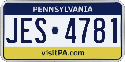 PA license plate JES4781