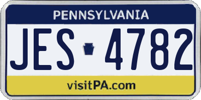 PA license plate JES4782
