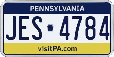 PA license plate JES4784