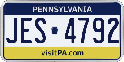PA license plate JES4792