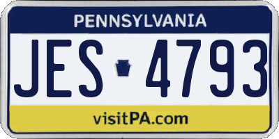 PA license plate JES4793
