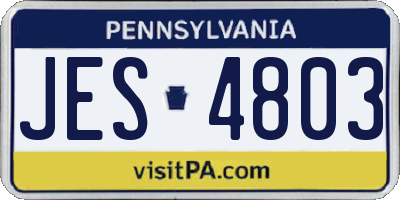 PA license plate JES4803